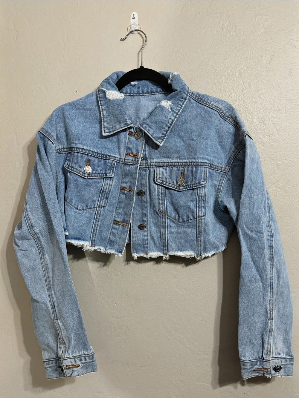 Cropped Light Blue Denim Jacket - Women